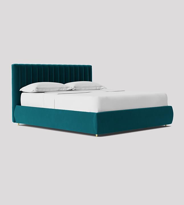 ComfortLuxLiving modern upholstered king size bed made from Sheesham wood with matte finish for bedroom