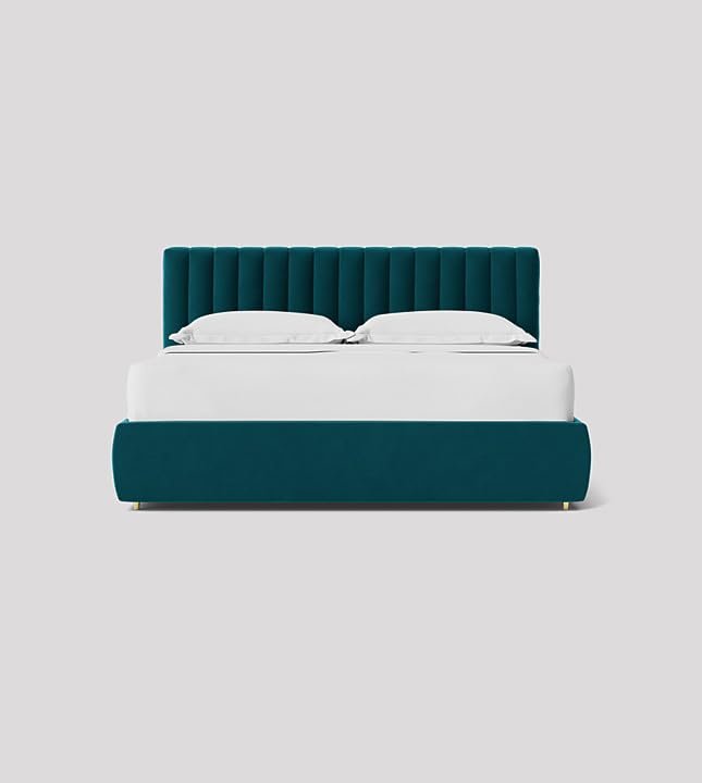 ComfortLuxLiving Modern Upholstered King Size Bed in Sheesham Wood – Matte Finish, Durable Wooden Bed Frame - Image 2