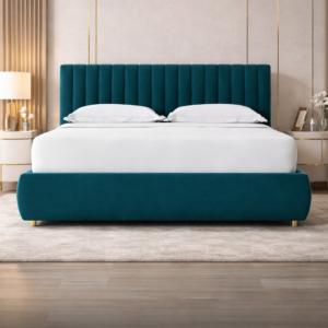 ComfortLuxLiving modern upholstered king size bed made from Sheesham wood with matte finish for bedroom